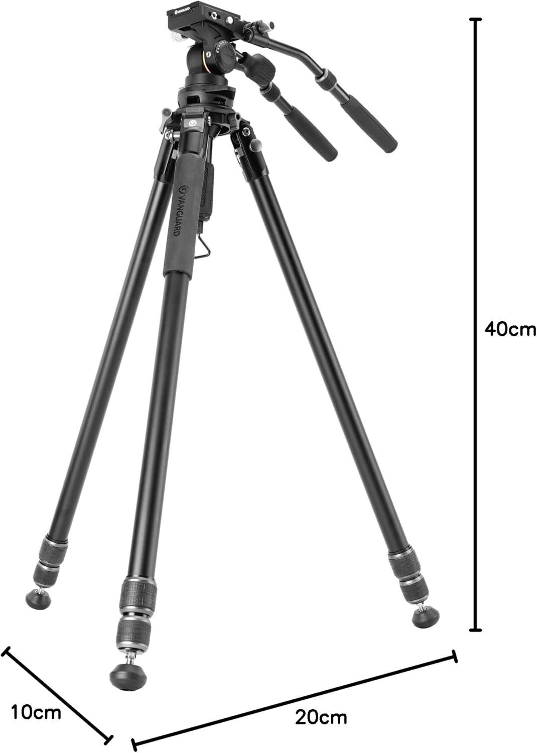 Vanguard Alta Pro 3VRL 303AV18 - Videostativ mit austauschbarem Nivellier-Kopf Aluminium Veo PV-18,