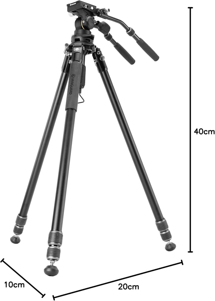 Vanguard Alta Pro 3VRL 303AV18 - Videostativ mit austauschbarem Nivellier-Kopf Aluminium Veo PV-18,