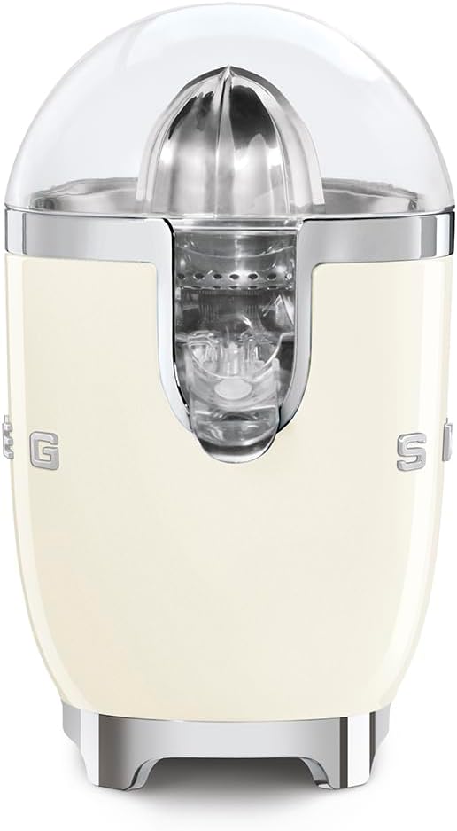 SMEG, Elektrische Zitruspresse CJF11CREU, tropfsicherer Auslauf und Universalkegel, rutschfeste Stel
