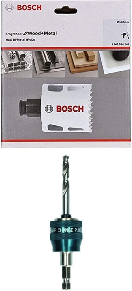 Bosch Professional Lochsäge Progressor for Wood & Metal (Holz und Metall, Ø 152 mm) + 1x Power Chang
