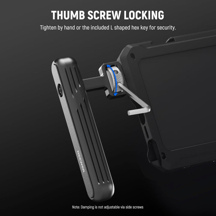 NEEWER 2er Pack drehbarer Seitengriff/Obergriff,Aluminiumgriff nur für iPhone 15 Samsung S22 S23 Tel
