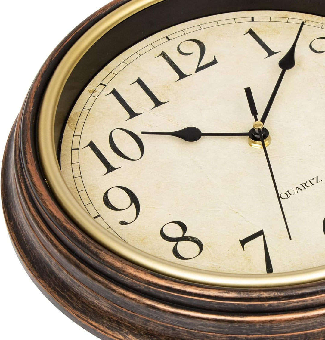 Wanduhr Ohne TickgeräUsche Lautlos Vintage 30cm Quarz Gross Batterie Betriebene Einfach zu Lesen für