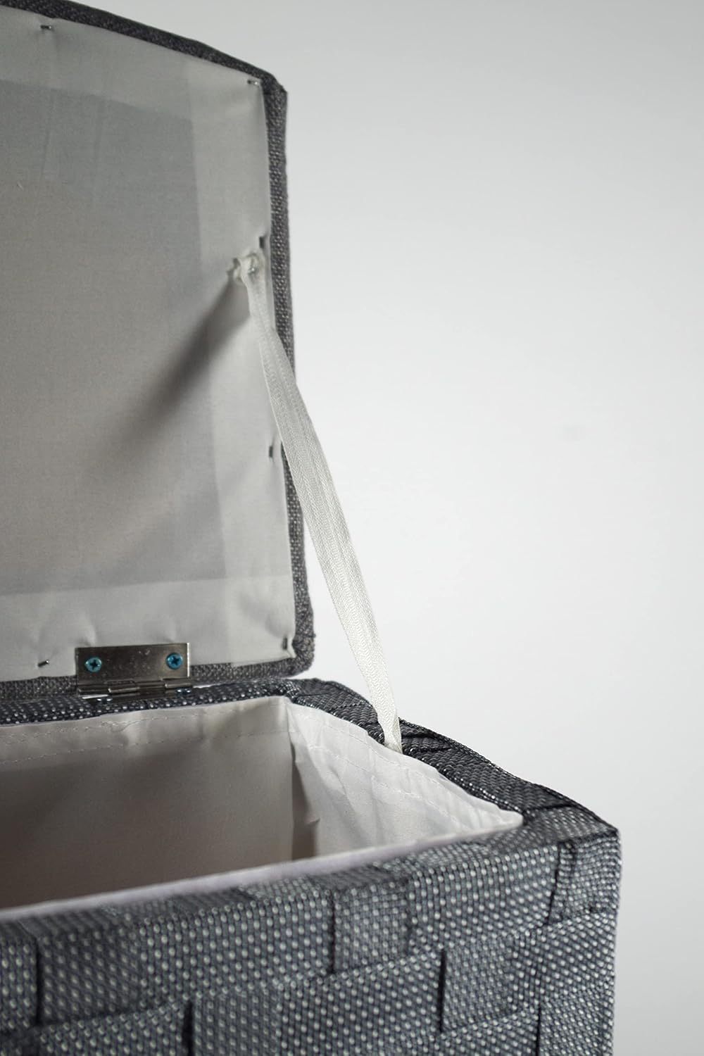 Kobolo Wäschebehälter aus Nylon | grau | 45x33x53 cm | robuster Wäschesammler | Wäschebox für Textil