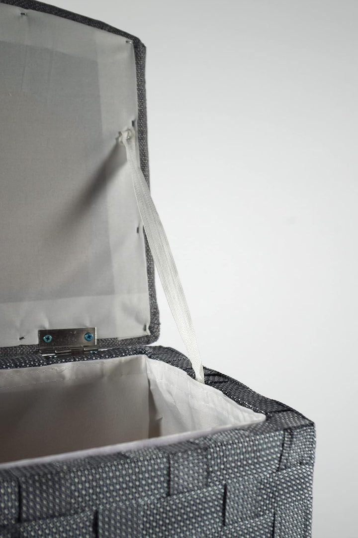 Kobolo Wäschebehälter aus Nylon | grau | 45x33x53 cm | robuster Wäschesammler | Wäschebox für Textil