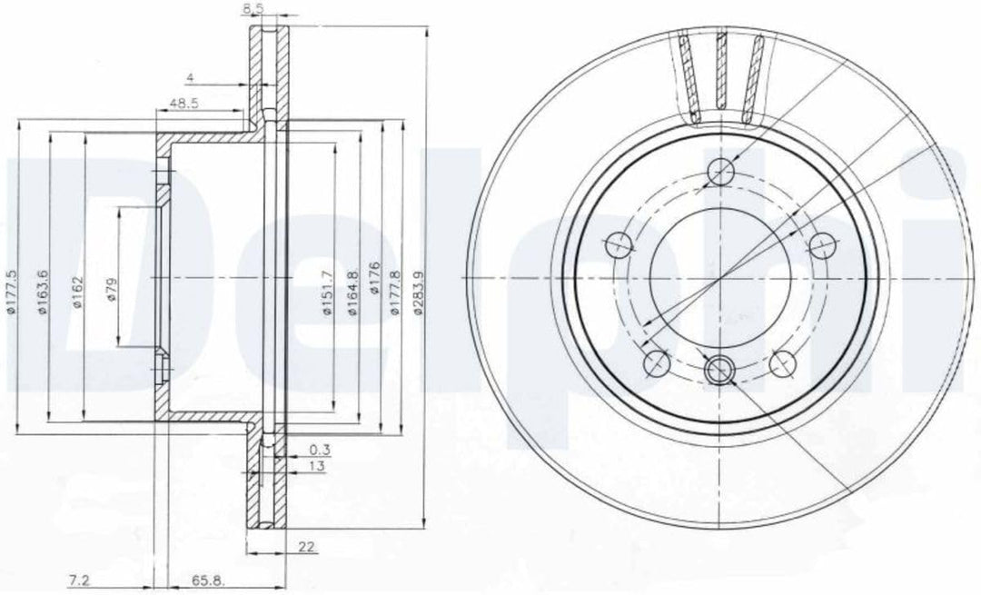 Delphi Bremsscheiben Set Vorne Belüftet Ø 284Mm | 2X Bg3899C
