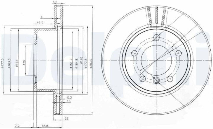 Delphi Bremsscheiben Set Vorne Belüftet Ø 284Mm | 2X Bg3899C