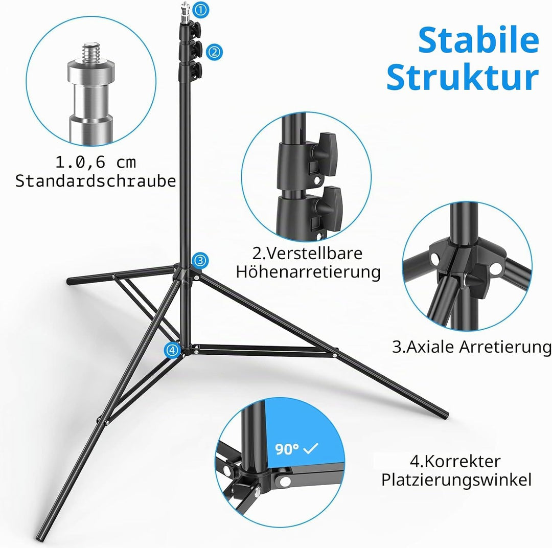 EMART T Form Hintergrund Ständer Hintergrundsystem, 1,5mx2,6m Fotohintergrund Ständer mit 4 Federcli
