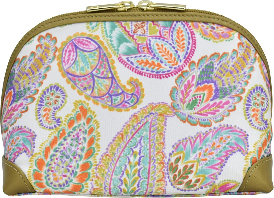 Anuschka Kosmetiktasche - Wanderlust Kollektion - Nylonstoff mit Leder Trim und Kunstdruck Boho Pais