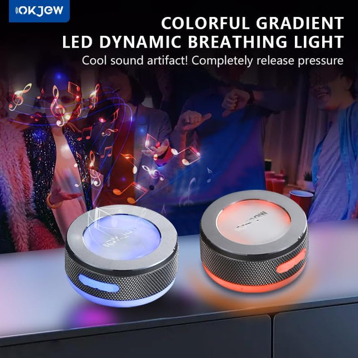 Knochenleitungs-Lautsprecher, Bluetooth, vibrierende Lautsprecher mit bunten LED-Lichtern, tragbare