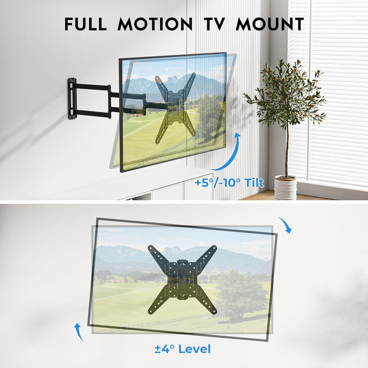 BONTEC Langarm TV Wandhalterung 950 mm Auszug für 26–65 Zoll Fernseher, voll bewegliche TV Halterung