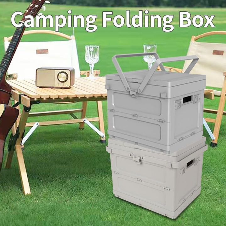 Beolur 2-in-1 Klappbox mit Tisch – Faltbare Aufbewahrungsbox mit ausziehbarem Tischplatte, tragbar f