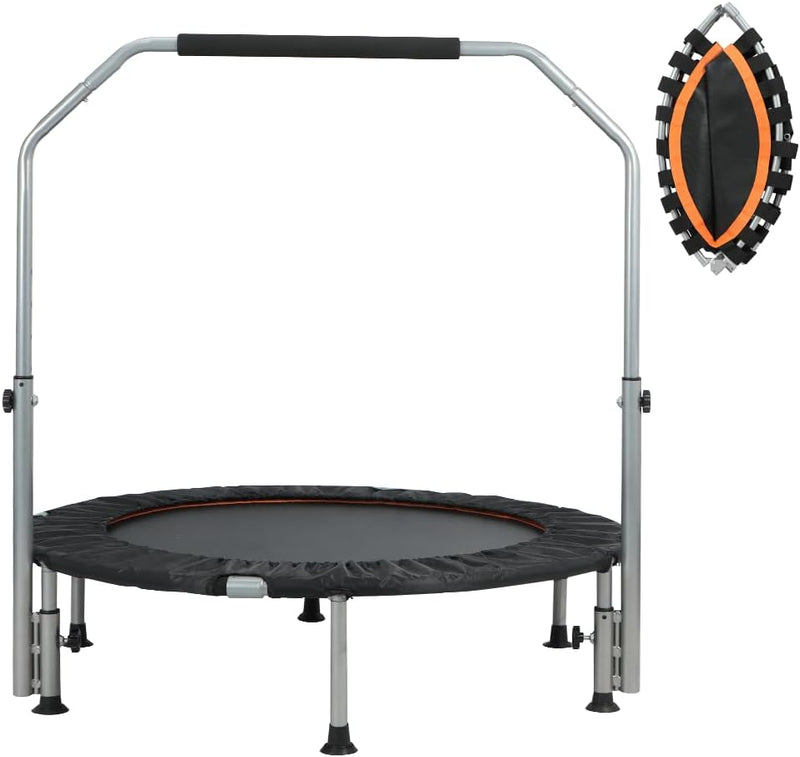 Panana Faltbares Mini-Trampolin Ø102cm Fitness-Trampolin Rebounder, Trainings-Trampolin mit Haltesta