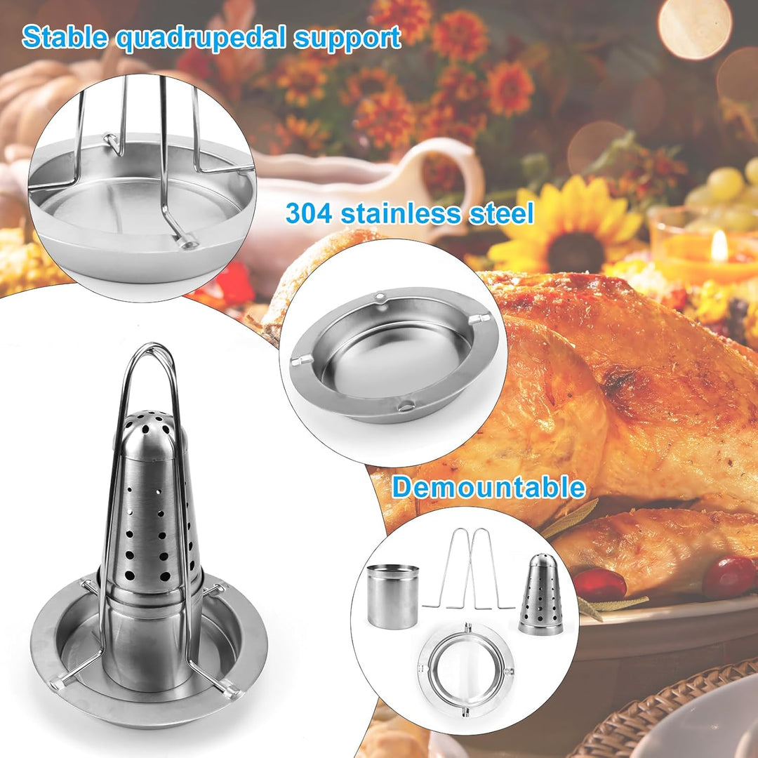 Hähnchenbräter 1 Stück Hähnchenhalter Grill Hähnchengrill aus Edelstahl Geflügelbräter für Backofen