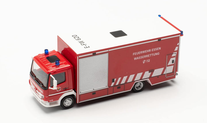 herpa 096553 Mercedes-Benz Atego Koffer-LKW Feuerwehr Essen Wasserrettung in Miniatur zum Basteln Sa