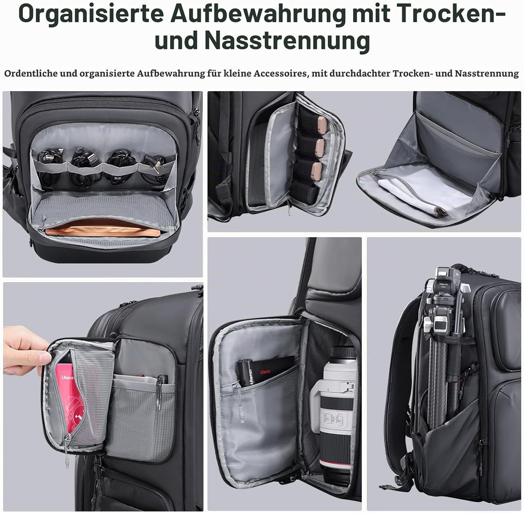 ULANZI BP10 35L Hartschalen-Kamerarucksack, Professionelle Wasserdichte Fotografie Kameratasche für
