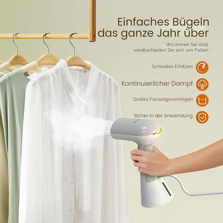 Handheld Steamer Dampfglätter, Tragbares Reise-Dampfbügeleisen, 150℃ Turbo Penetrating Steam Wrinkle