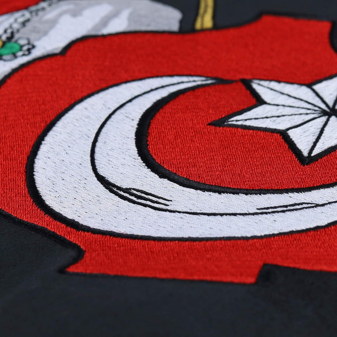 EXPRESS-STICKEREI Osmanisches Wappen Premium Kissen mit Füllung Fahne Türkei Flagge Dekokissen Zierk