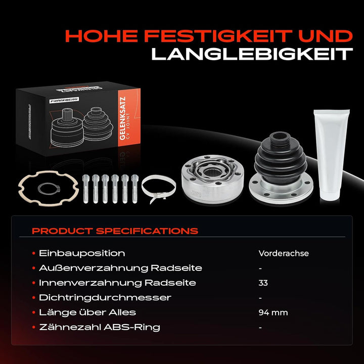 Frankberg 1x Gelenksatz Vorne Links oder Rechts Kompatibel mit O.c.t.a.v.i.a II Combi 1Z5 1.4L 2006-