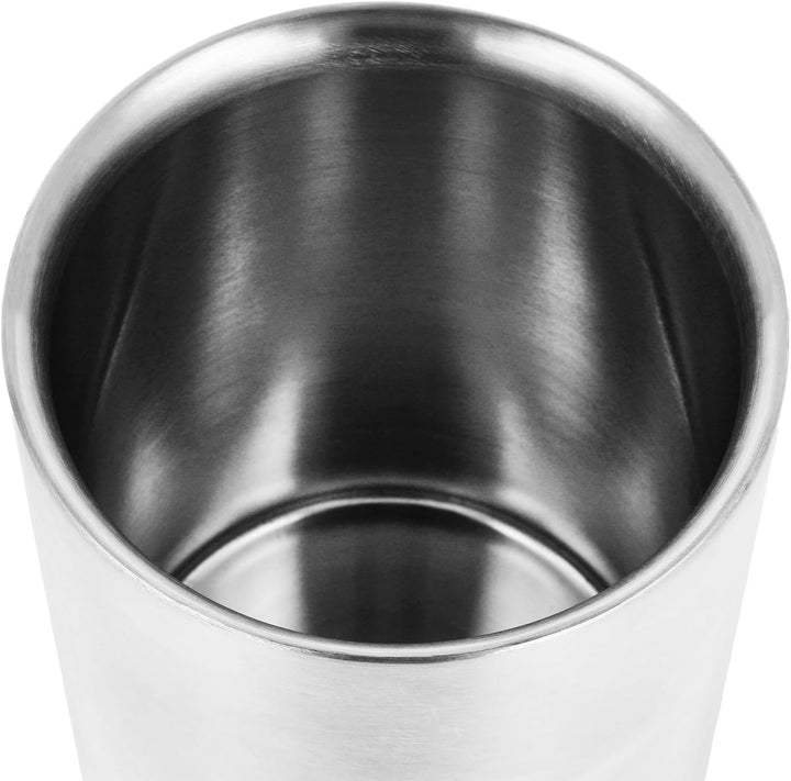 com-four® 6x Flaschenkühler - Sektkühler in matt - Eiswürfelkübel aus Edelstahl - doppelwandiger Wei