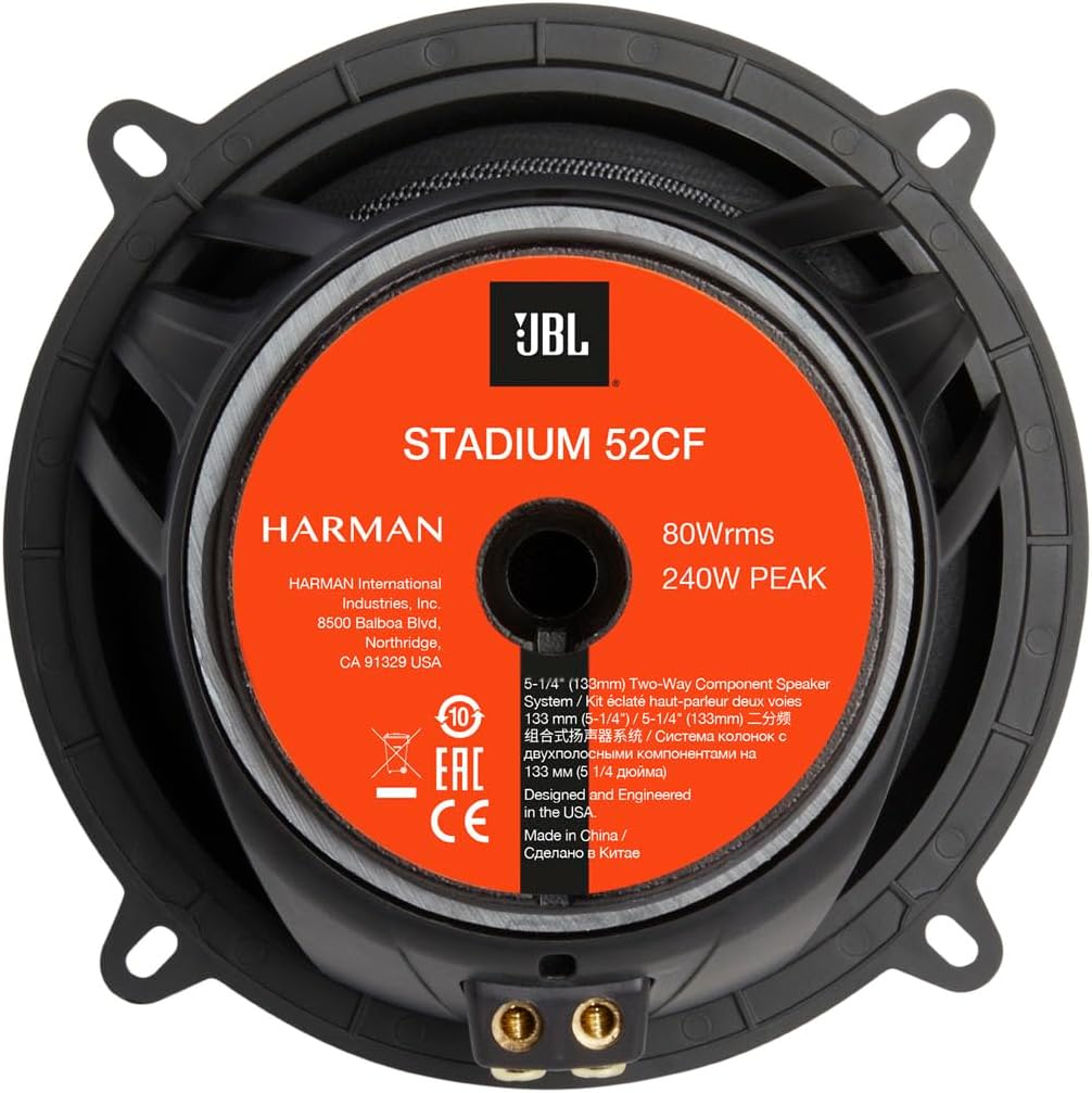JBL Stadium 52CF 2-Wege Auto Soundsystem - 240 Watt Komponenten Auto Lautsprecher Boxen Set mit 133m