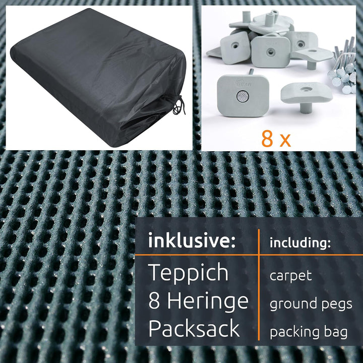 your GEAR Outdoor Soft Carpet - 8 Grössen von 200x300 bis 300x600 cm - weicher Vorzeltteppich, Zeltt