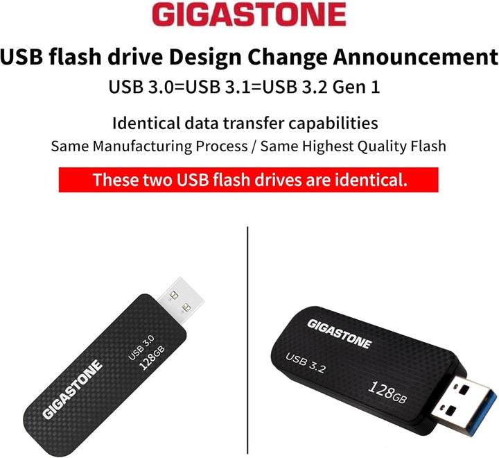 Gigastone Z30 USB-Stick (64 GB, USB 3.2 Gen1, ohne Kappe, einziehbares Design, Karbonfaser-Daumenlau