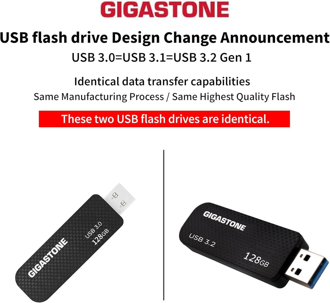 GIGASTONE 32GB USB-Flash-Laufwerk (2 Stück) Z30 USB 3.2 Gen 1 Stick, 80MB/s High Speed, mit Push-Pul