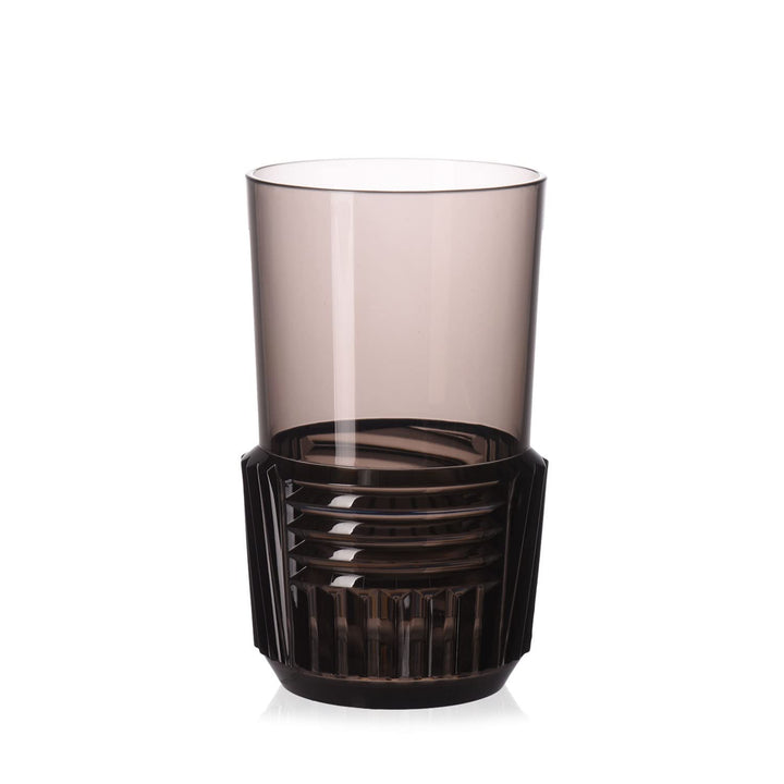 Kartell Trama Trinkglas, Thermoplastisches Technopolymer, Grau, 15 x 8,5 cm, 4-Einheiten Long Drink