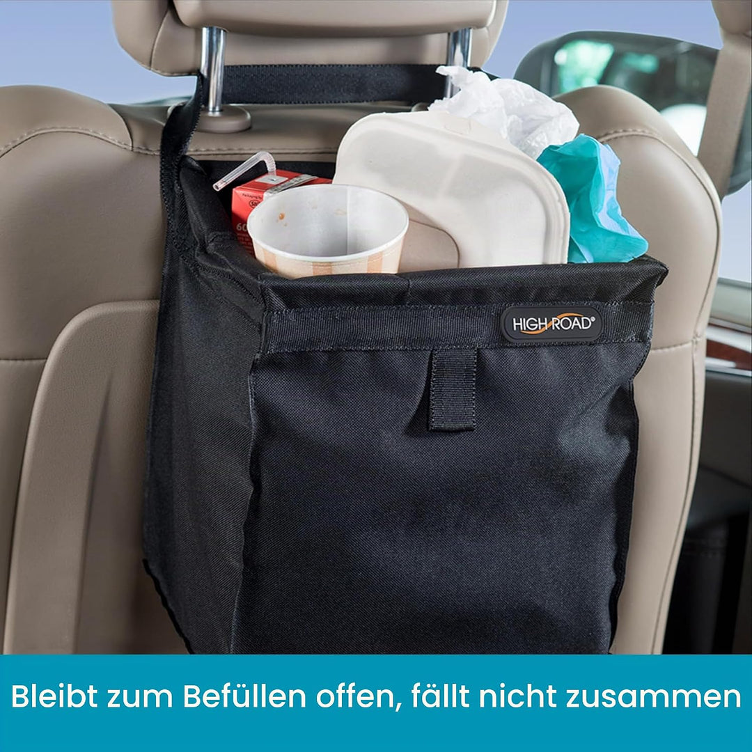 High Road TrashStash Auto-Müllbeutel zum Aufhängen, mit auslaufsicherem Futter und Federrahmenversch