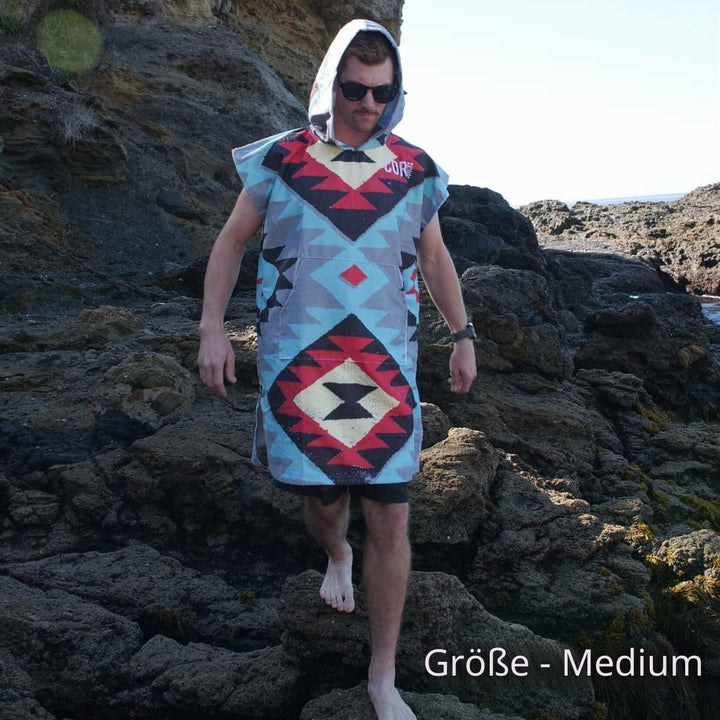 COR Surf Handtuch Poncho für Erwachsene - Weicher, schnell trocknender Bade Poncho aus Mikrofaser, K