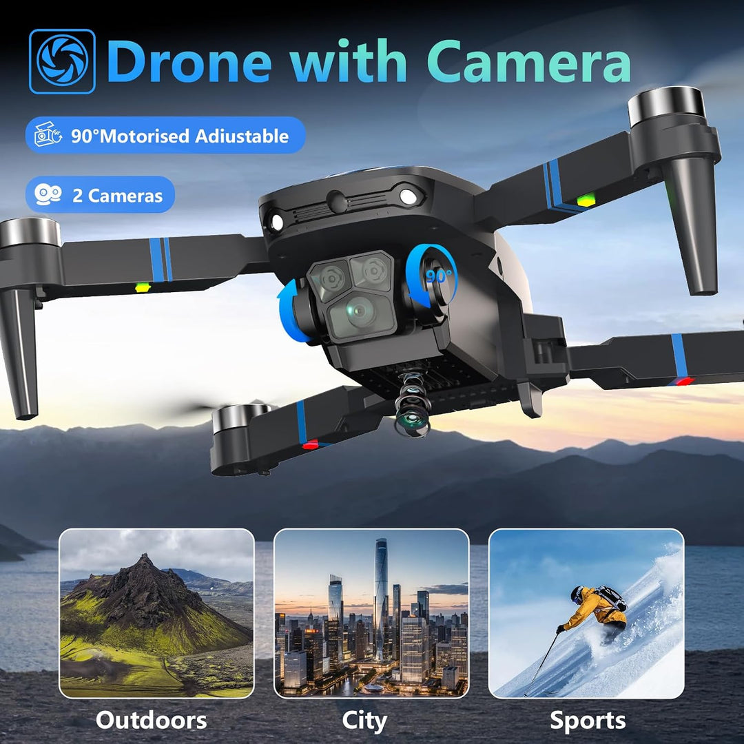 Drohne mit Kamera LCD-Bildschirm Live Video, 4K Drone mit Bürstenlosem Motor, 270°-Hindernisvermeidu