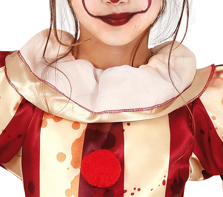 FIESTAS GUIRCA | Horror Clown Kostüm für Kinder - Kleid, Hose und Kragen für Mädchen - Ideal für Hal