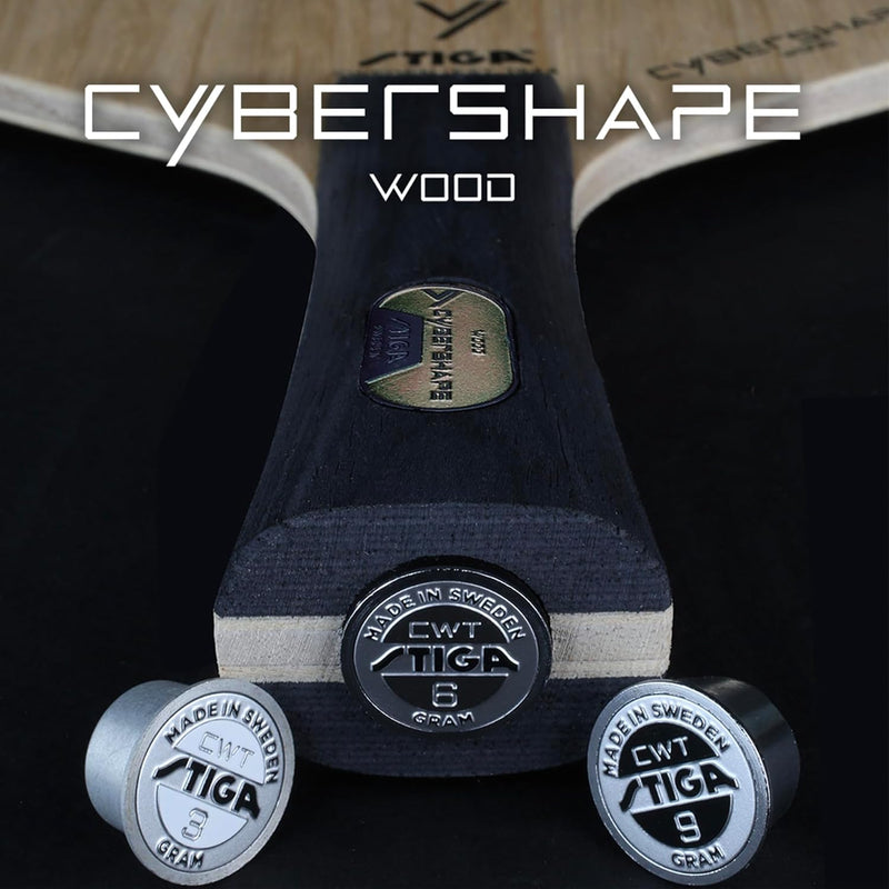 Stiga Tischtennisholz Cybershape Wood mit CWT Custom Weight Technology Konkav, Konkav