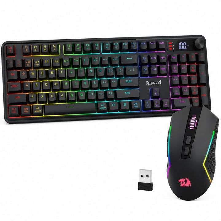 Redragon CB204 Gaming-Tastaturen &amp; -Mäuse Combos 3 Moden Membran | 2.4G BT Kabel RGB Tastatur Maus M