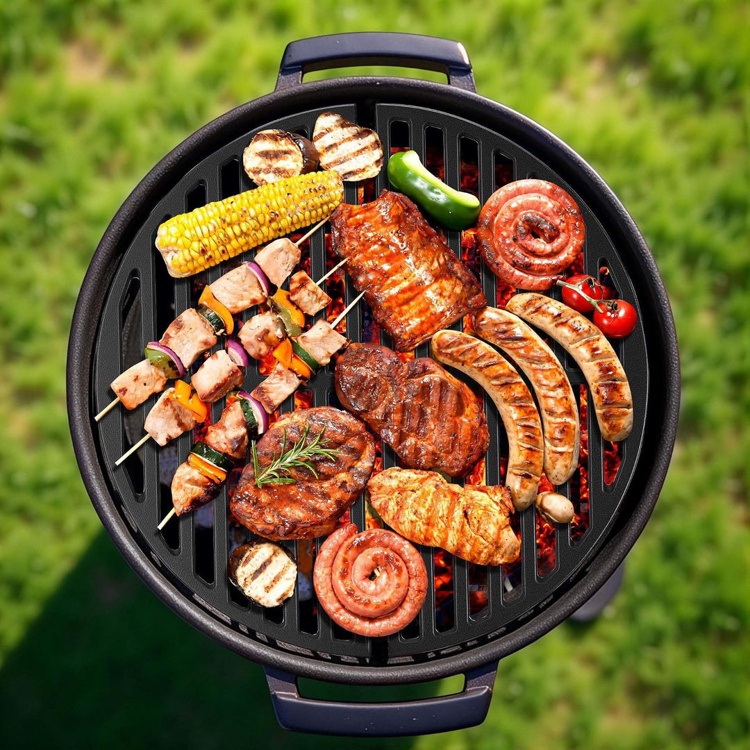 Wiltec 2x Gusseisen Grillrost 46,7 x 22,8 x 0,9 cm, Gussrost für Grill mit guter Hitzespeicherung, G