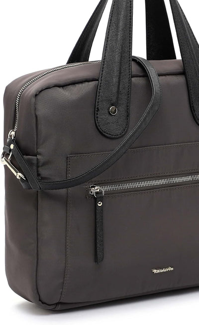 Tamaris Damen Umhängetasche Business Laptop Tasche Nylon Optik Johanna 31815, Farbe:Grün