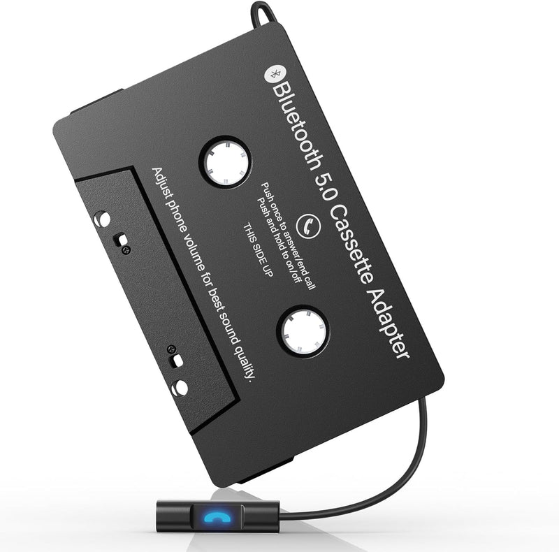 Kassetten Aux Adapter Auto Bluetooth 5.0 Audio Kassetten zu AUX Kassette mit Mikrofon/Fernbedienungs