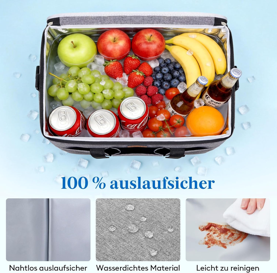 Lifewit Kühltasche 30L, Kühlung Thermoisoliert Tragbar Faltbar Wasserdicht, Gross Picknicktasche für