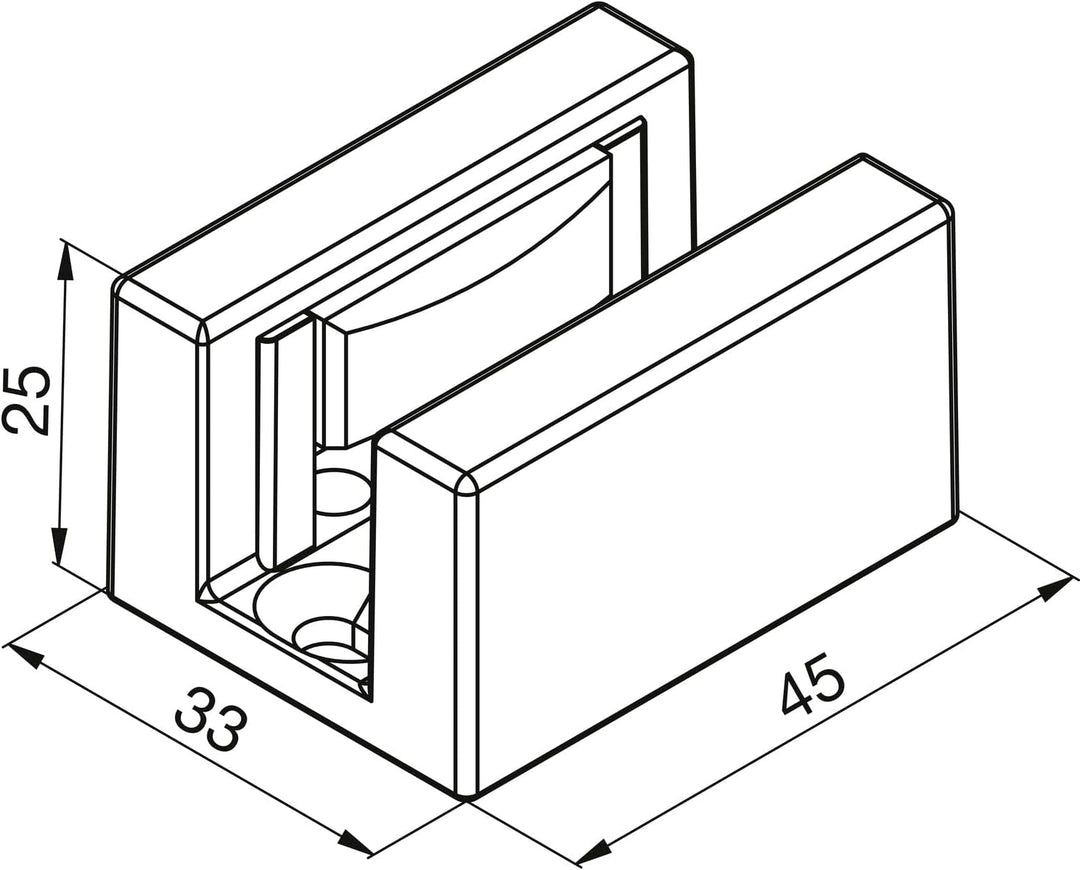 Bodenführung Glas, 8 - 12,76 mm, Aluminium silber ; 1 Stück, Silber