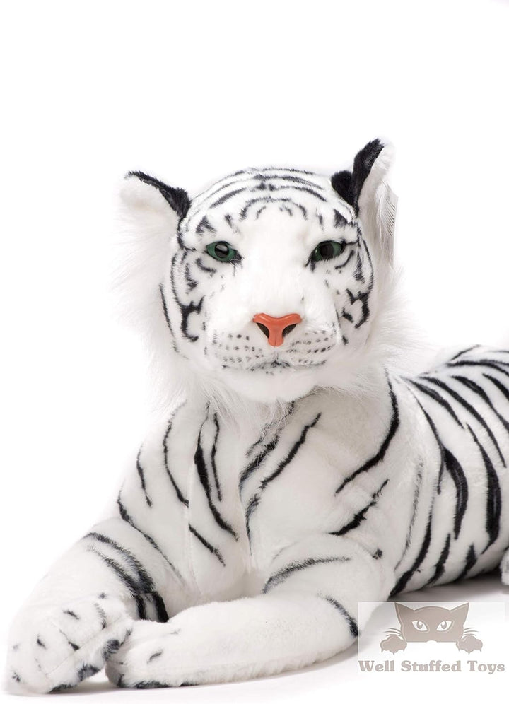 Deluxe Paws Realistischer, lebensechter, gefüllter Plüsch Weisser Tiger Weiches Spielzeug 100cm 40