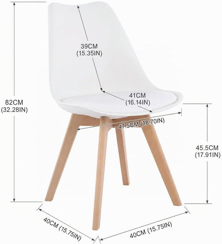 EGGREE 4er Set Esszimmerstühle mit Massivholz Buche Bein SGS Geprüfter, Retro Design Gepolsterter St