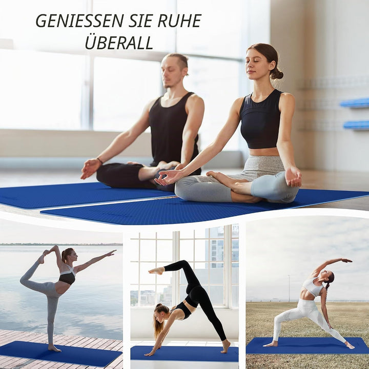 CAMBIVO Yoga Matte 183cm x 61cm, 8mm Dicke Pilates Matte Gymnastikmatte Rutschfest &amp; Gepolstert,Yoga