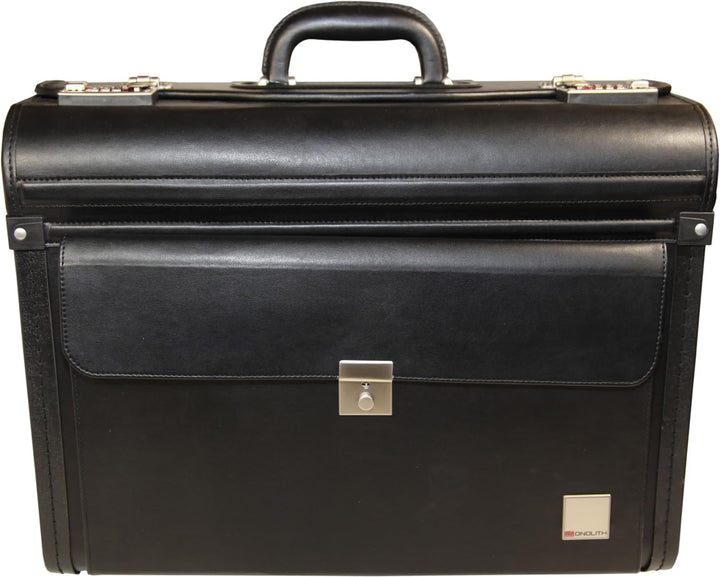 Monolith 2179 - Pilotenkoffer, Trolley in 48 cm, aus Kunstleder in Schwarz Pilotenkoffer Trolley Kun