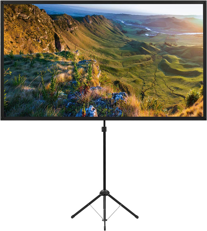 Beamer Leinwand mit Stativ, Tragbar Projektor Leinwand 80 Zoll, 16:9, 4K HD Projektion Leinwand, Lei