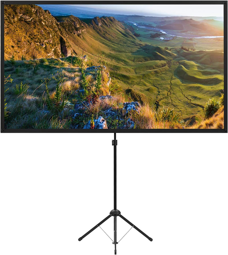 Beamer Leinwand mit Stativ, Tragbar Projektor Leinwand 80 Zoll, 16:9, 4K HD Projektion Leinwand, Lei