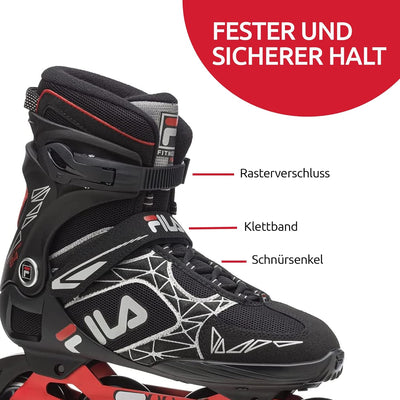FILA Herren Legacy Pro 84 Inline Skate 45 BLACK/RED, 45 BLACK/RED