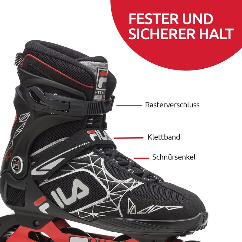 FILA Herren Legacy Pro 84 Inline Skate 45 BLACK/RED, 45 BLACK/RED