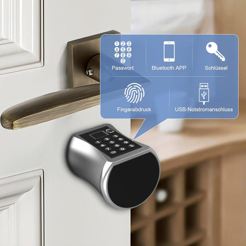 Türschloss Fingerabdruck, Eseesmart Elektronisch Tür-Schliesszylinder 35/35 mit Tastatur Codes und S