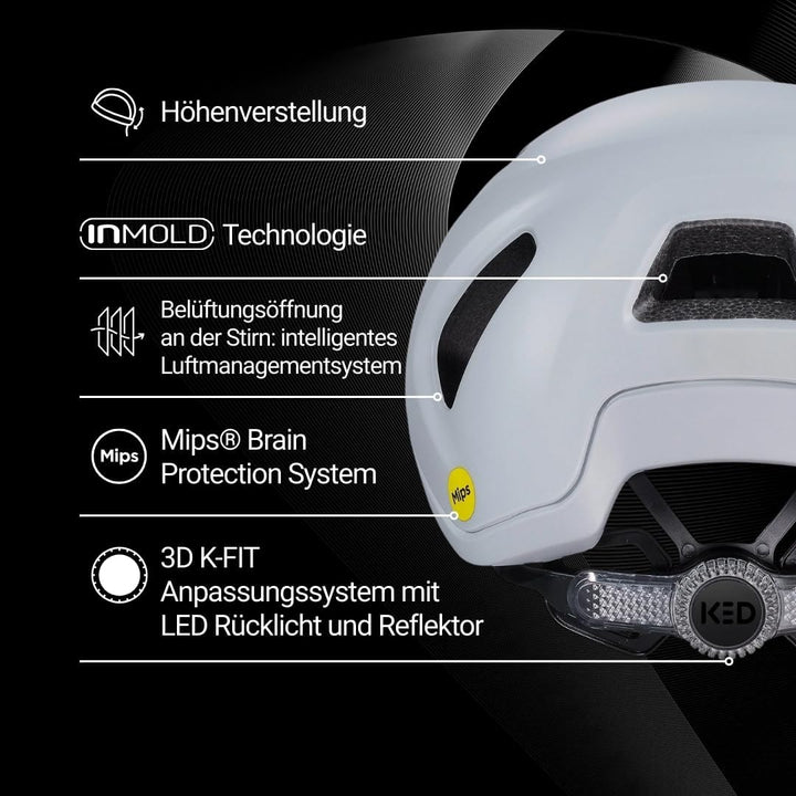 KED Fahrradhelm Reach DT-1 MIPS für Alltag und Commuter Grey Matt M (54-58 cm), Grey Matt M (54-58 c