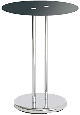 HAKU Möbel Beistelltisch, Metall, chrom-schwarz, Ø 40 x H 55 cm Chrom-schwarz 55 x 40 cm, Chrom-schw